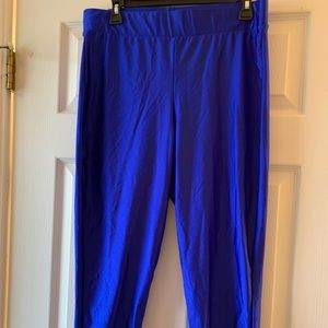 Shiny royal blue plus size Torrid leggings